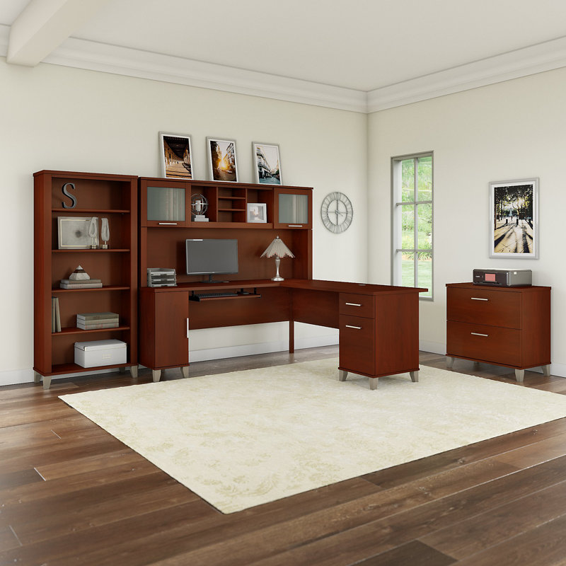 Ebern Designs Kirchoff Desk 4 Pieces Office Set with Hutch & Reviews